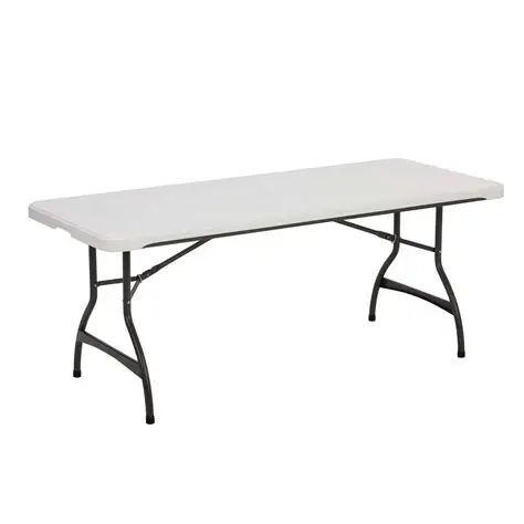 A rectangular banquet table